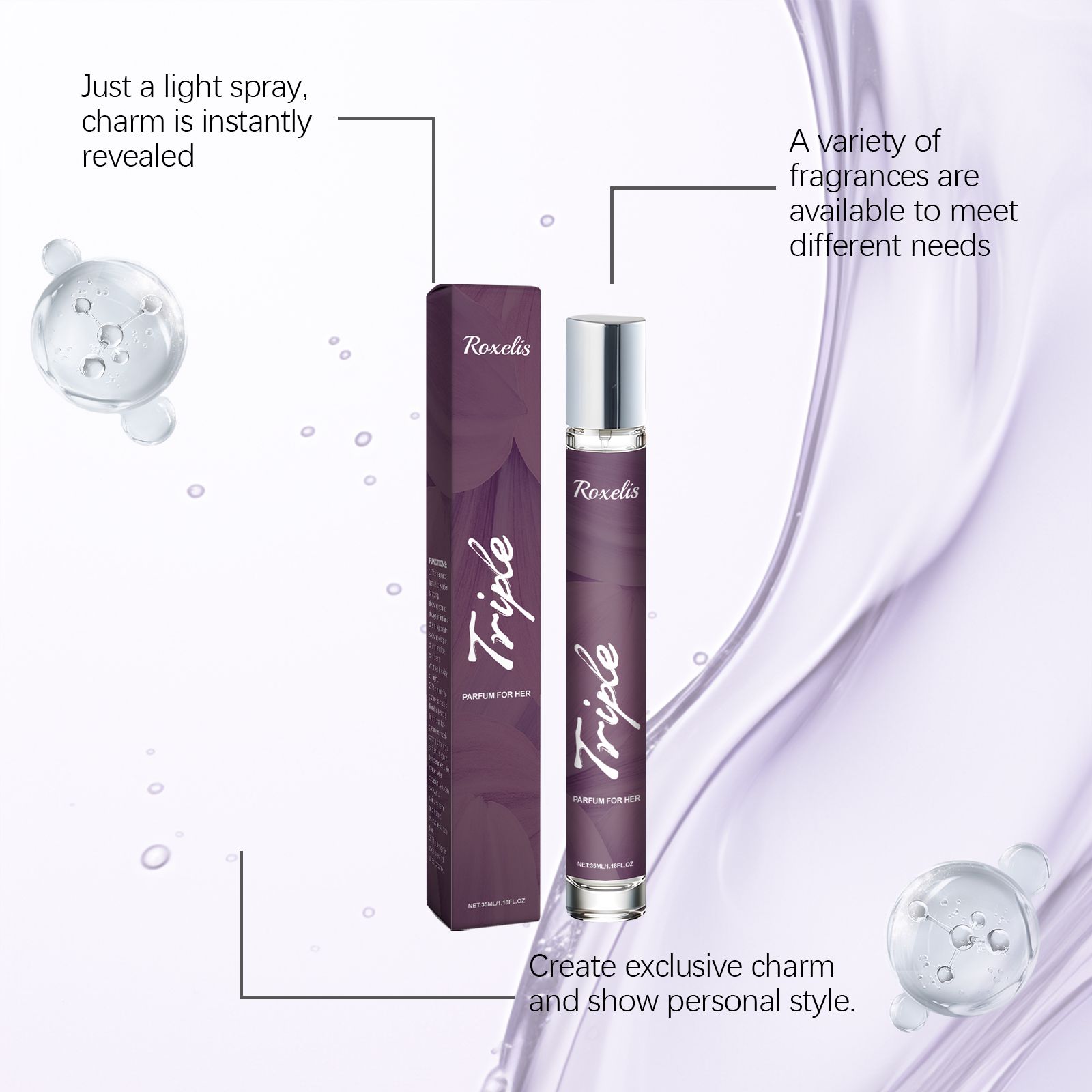 Women Charm Perfume Rose Lavender Fresh Long Lasting Portable For Daily Wear