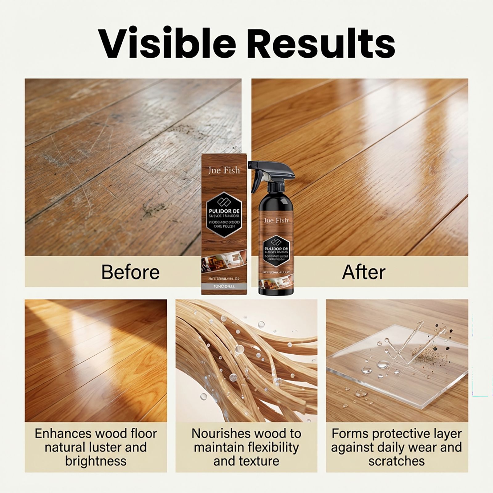 Wood Floor Care Spray Polyethylene Wax For Cleaning And Natural Shine Daily Maintenance