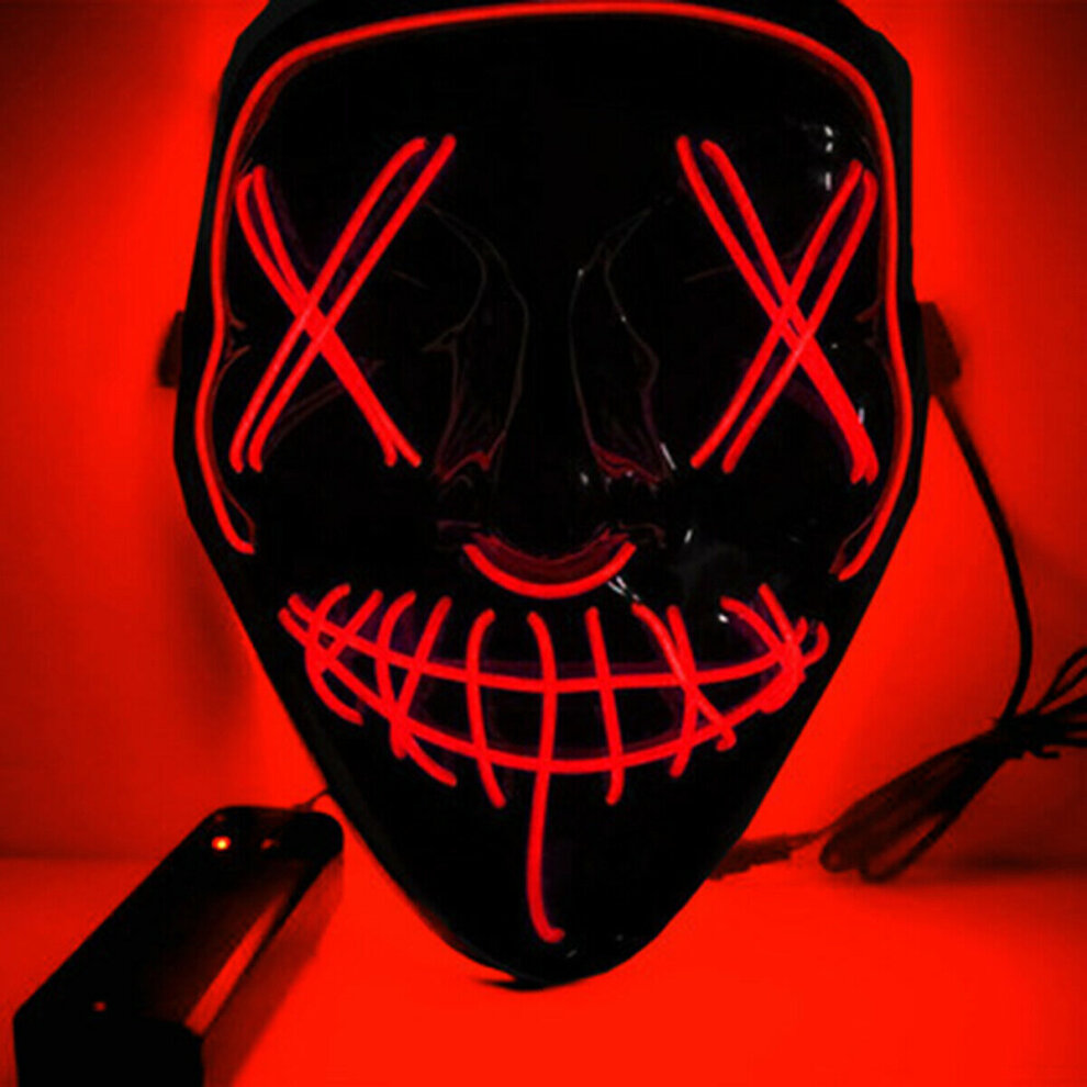 Halloween Mask LED 3 Light Up Modes for Cosplay Costumes Festival Carnival Masquerade Party Gifts for Kids Adult Men Women