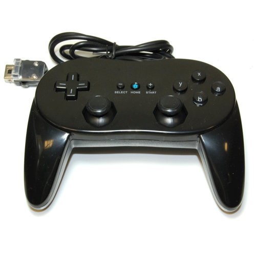 Classic pro controller for Nintendo Wii remote wireless joypad - Black ZedLabz