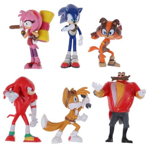 6pcs Cute Sonic the Hedgehog Game Action Figures Kids Boy Girl Toy Set Gift