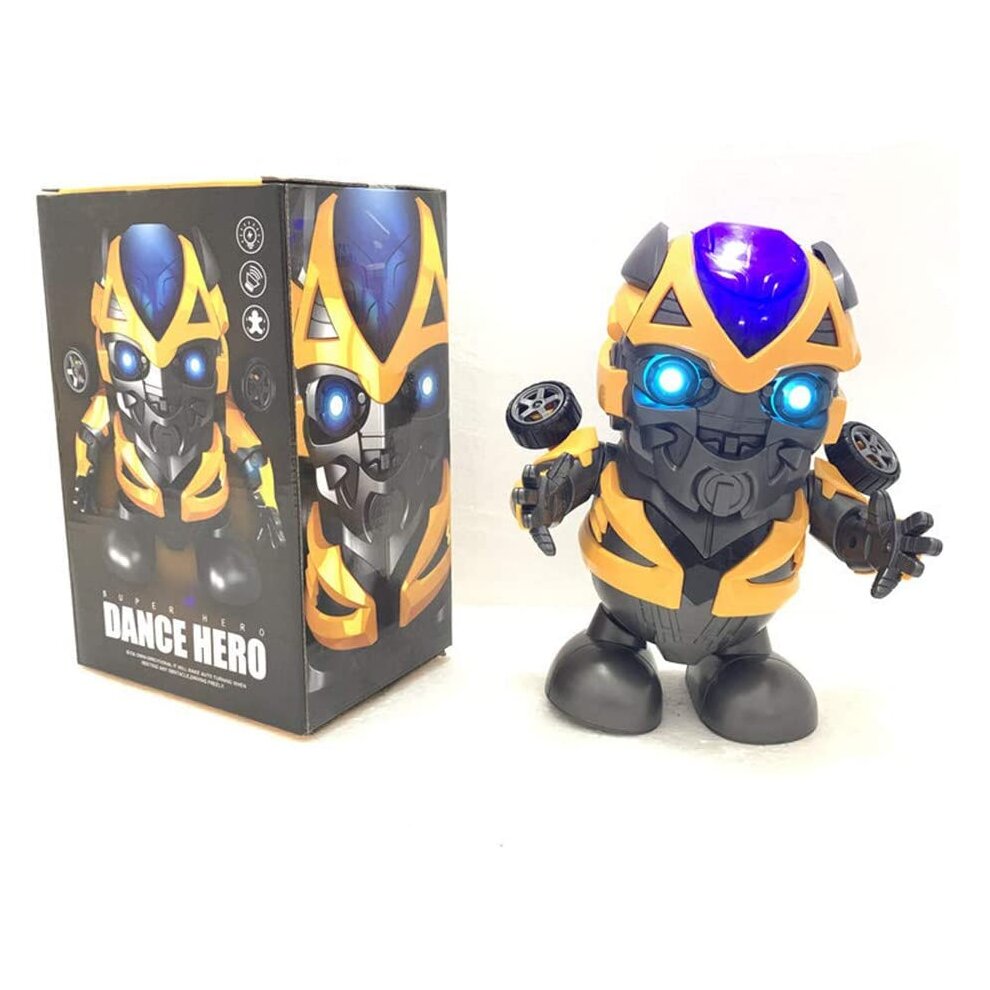 (Action Figure Dance Super Hero Robot Toy Dancing Music Lights For Kids Gift - Bumble Be