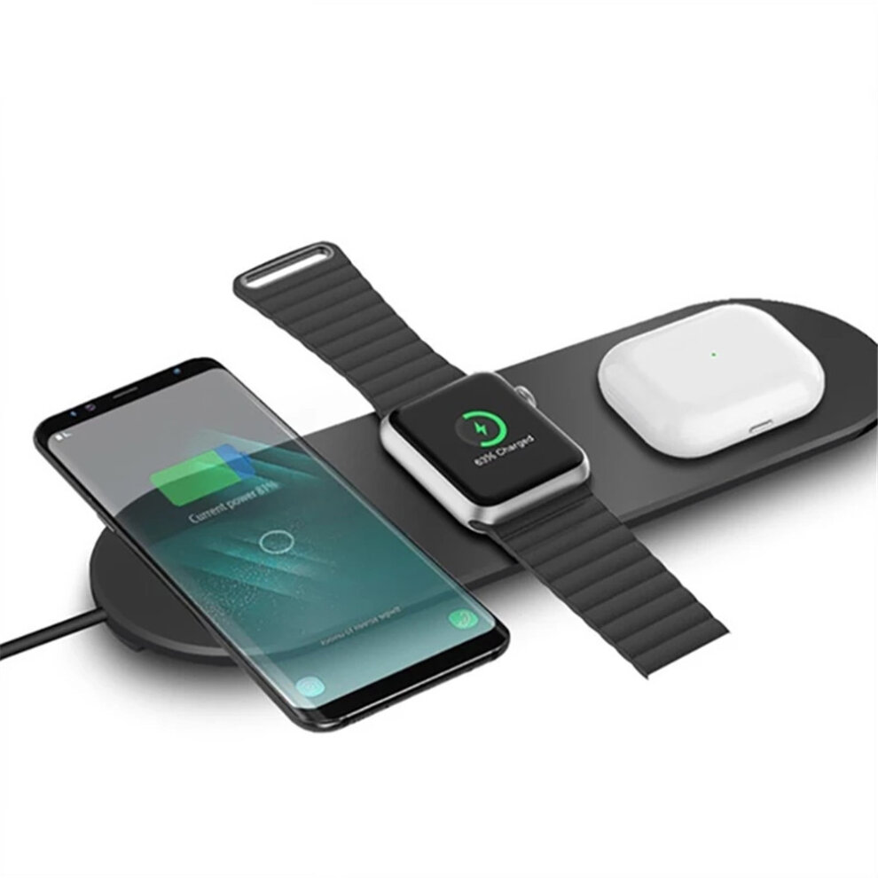 (White) Multi-function 3 in 1 Wireless Charger For Iphone