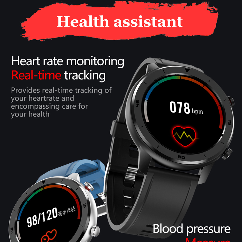 (Black) Smart Watch Men Women Smartwatch Bracelet Fitness Activity Tracker Wearable Devices IP68 Waterproof Heart Rate Monitor Band