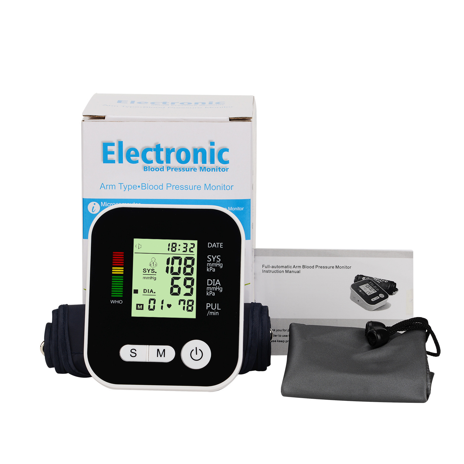 (White) Digital Upper Arm Blood Pressure Monitor | BP Monitor with Adjustable Large Cuff (22-42cm) for Home Use |Voice Function