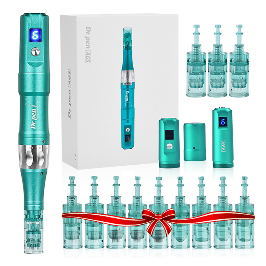 Dr Pen Ultima A6S Wireless Microneedle Derma Pen Electric Microneedling Pen Professional Skin Care Device 6 Speeds 12Pcs Cartridges Needles
