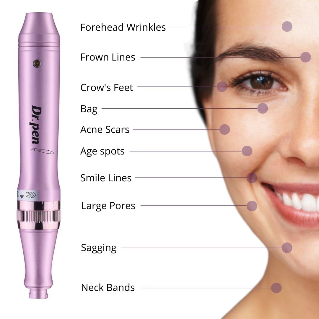 Dr. Pen Ultima M7 Electric Skincare System Dermapen Authentic Makeup Pen Multi-function Wireless Derma Beauty Pen Tool Professional Beauty Kit 12pinsх2 36pins х5 Round Nanox5 Cartridges