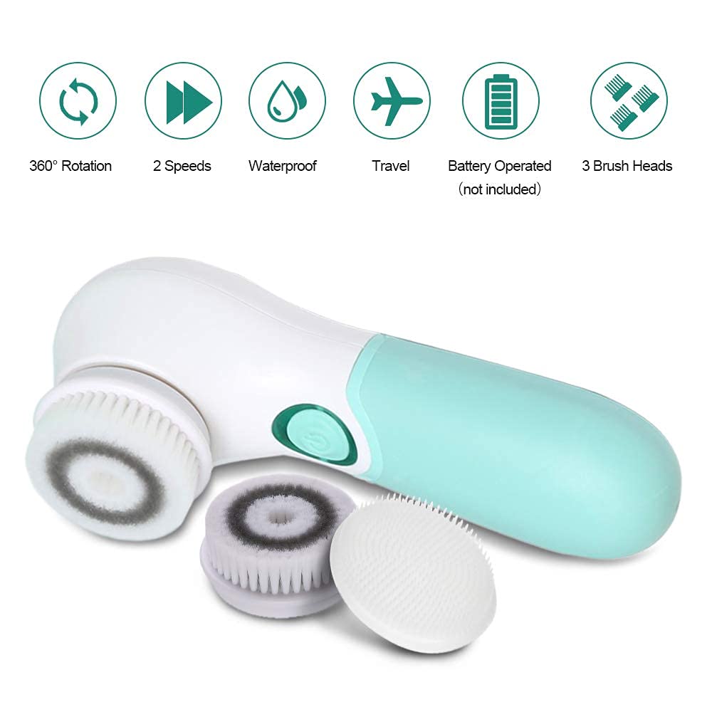 Facial Cleansing Brush Silicone Brush Cleaner Electric Facial Exfoliating Massage Brush for Deep Cleaning Removing Blackhead Face Massaging