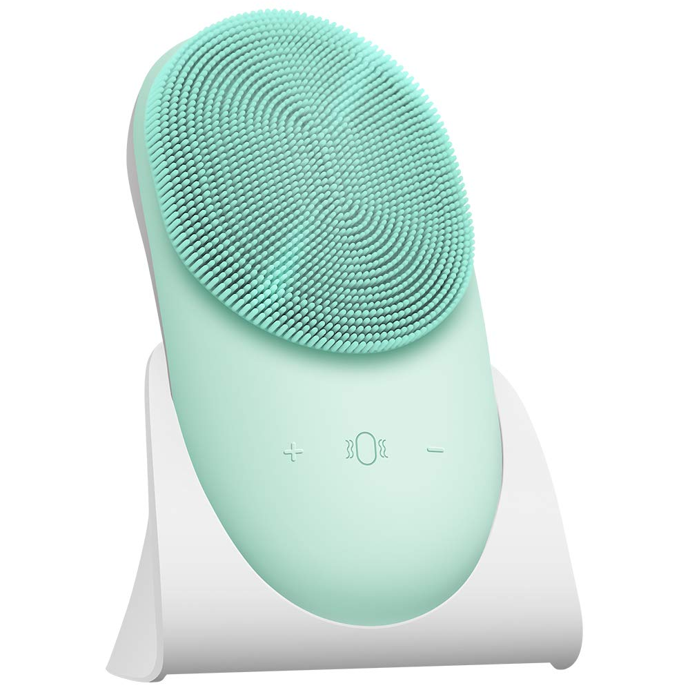 (Pink) Facial Cleanser Silicone Sonic Face Scrubber Electric Face Pore Brush Skin Care Ultrasonic Cleaner Remove Blackhead Beauty Massager Deep Cleansing