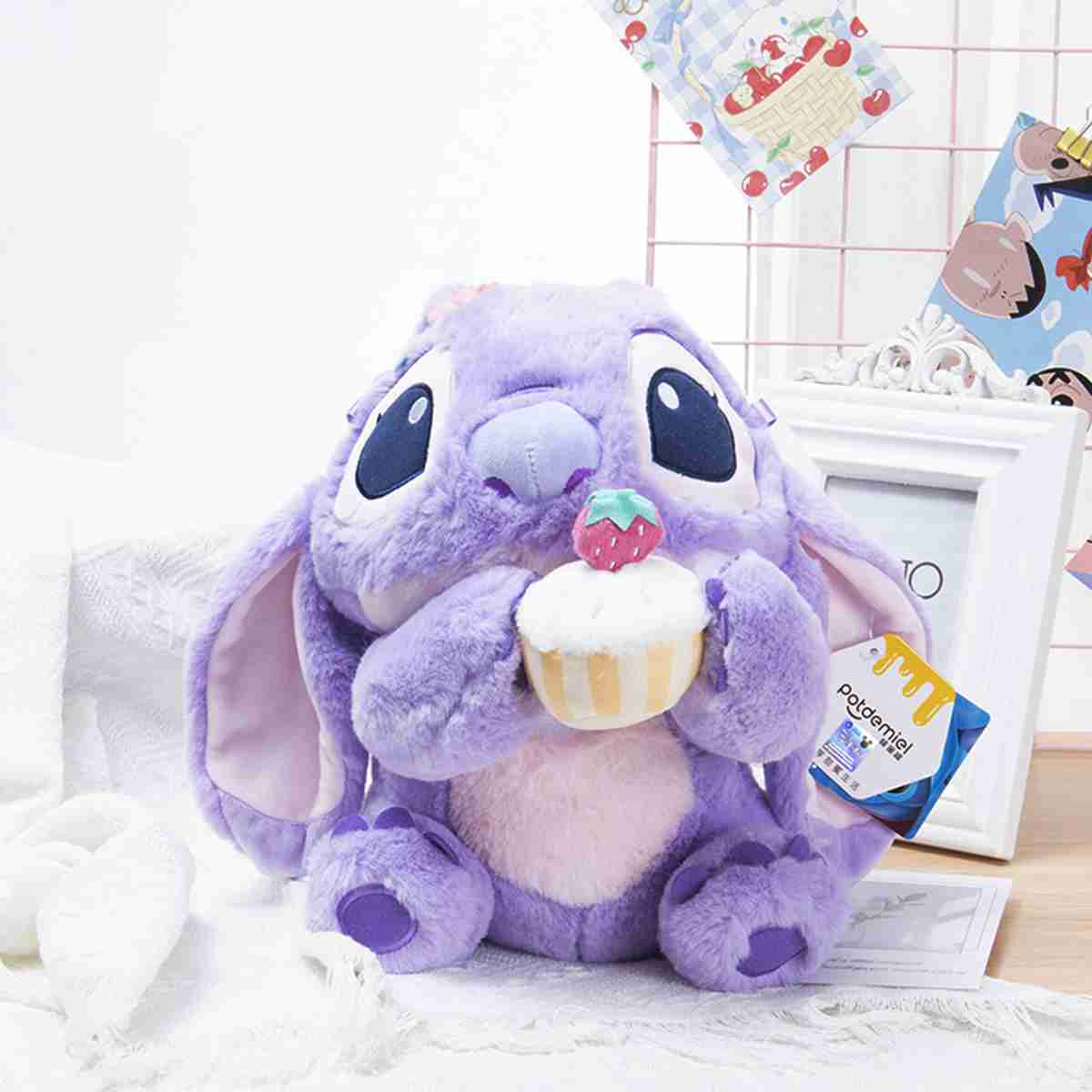 (10inch Strawberry Cake Stitch) Lilo Stitch Festive Soft Toy Cartoon Animation Stitch, Christmas Girls Gift Plush Toy Series ‘Lilo and Stitch’, Big Cuddly Toy, 50 cm Cushion with Childrens Birthday Party