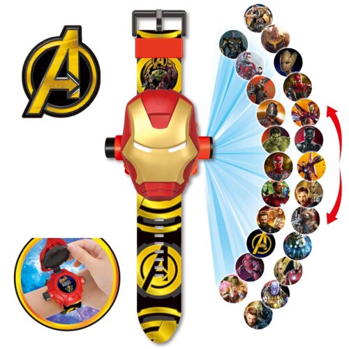 Iron Man Kids Electronic Projection Watches Flip w/24 Toys Marve