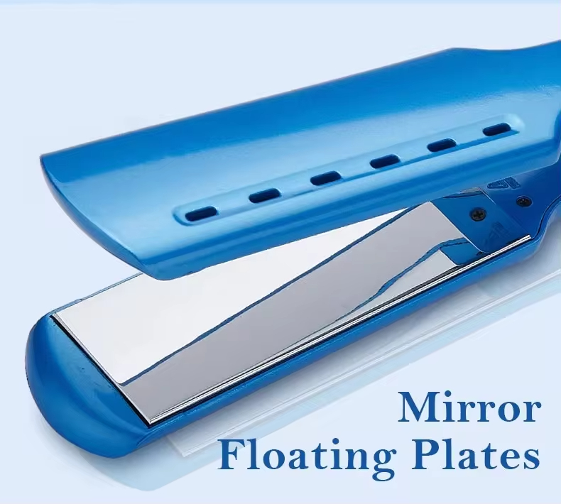 Nano Titanium Flat Iron Hair Straightener Flat Iron Electric Wide Plate Hair Straighteners for Professional Salon Results and All Hair Types Blue