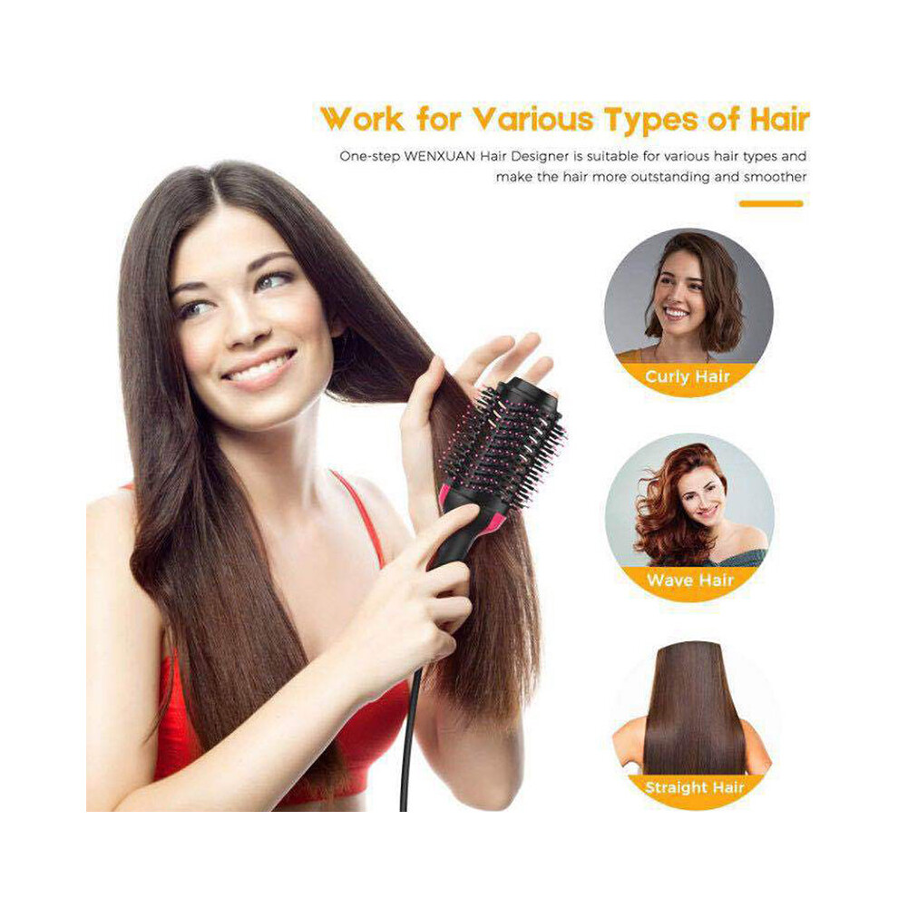 3-In-1 Hair Dryer, Curler & Straightening Brush | Electric Hot Air Brush