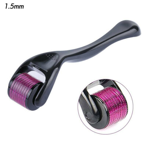 1.5mm Titanium Micro Needle Derma Skin Care Roller Hair Beard Regeneration Growth Tool