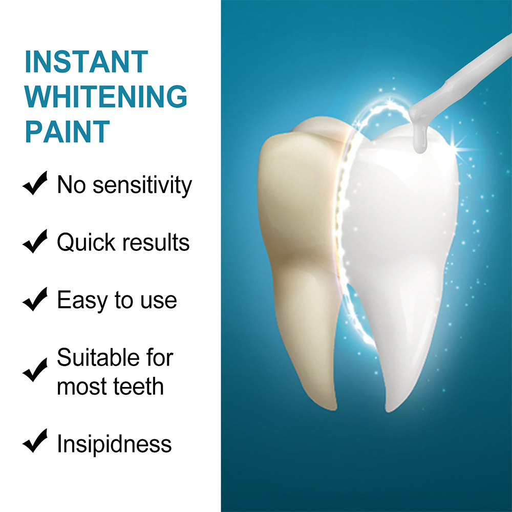 (1pcs) Teeth Whitening Paint Tooth Gel Teeth Whitener Bleach Remove Stains Oral Hygiene Instant Smile Teeth Whitening Kit Cleaning Serum 5ml