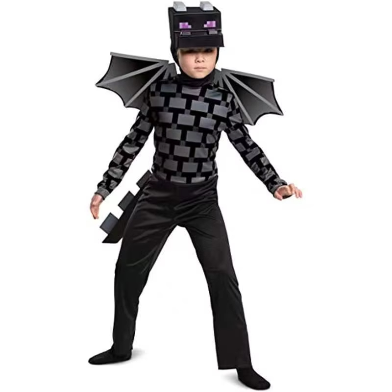 (S 105~115cm) Ender Dragon Ender Dragon Cosplay Clothing Toys MC Childrens Set Childrens Christmas Gifts