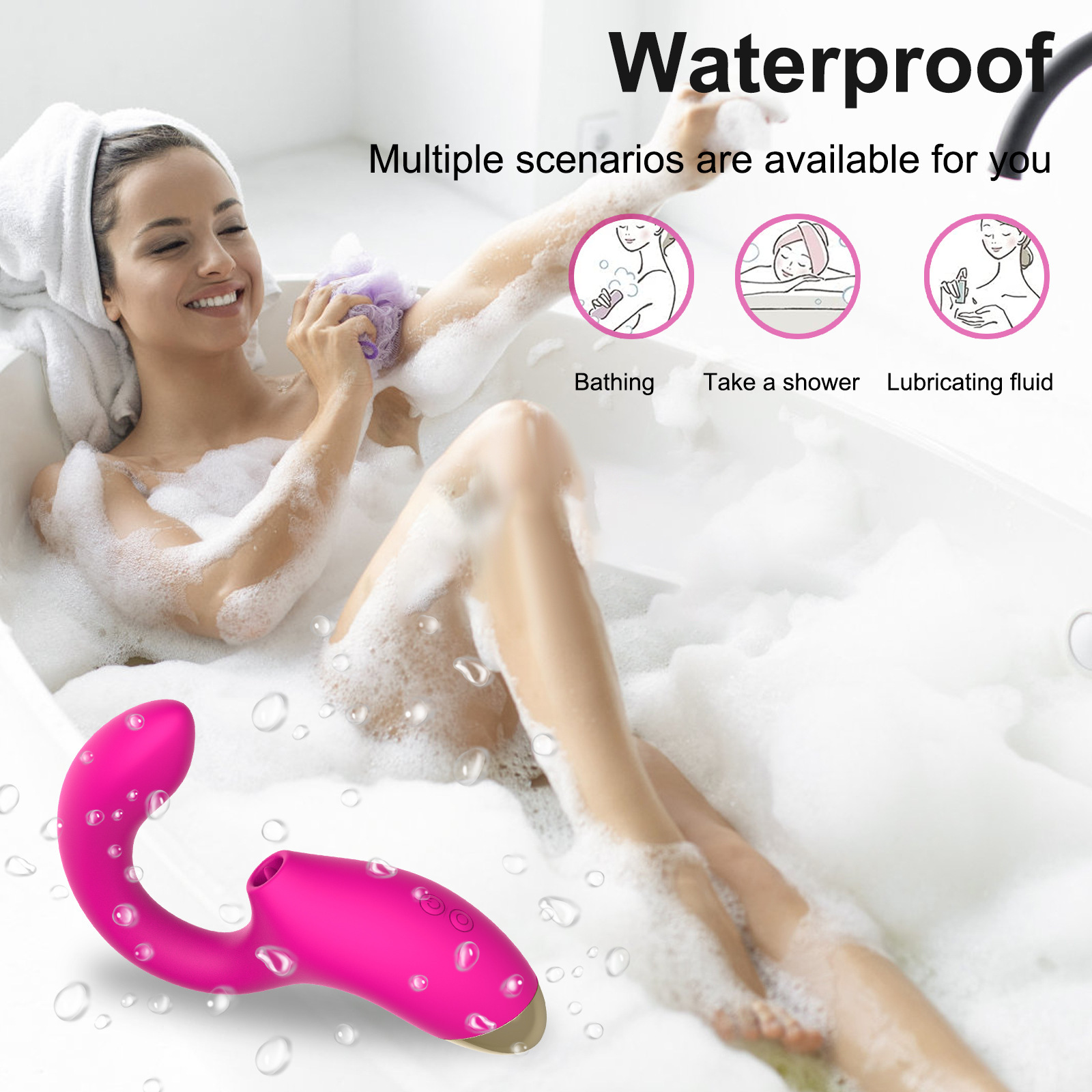 (Rose Red) Sex Toy Sexual Toy Tongue Licking Pulse Dildo Vibrator Oral Sex Suction Nipple Clitoris G Spot Erotic Clitoris Stimulator for Women Adult