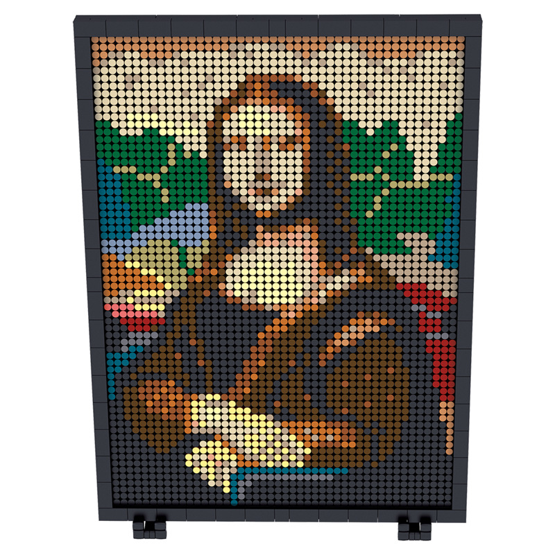 Art Crafts MOC Monalisa Portrayal Picture Mona Lisa Smile Hang Picture Model Building Blocks Brick Toys