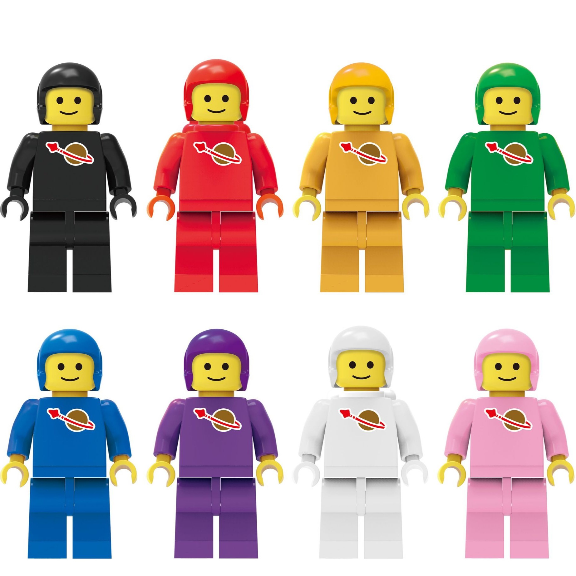 Mini Figures Rainbow Astronaut Building Blocks Toy Suitable for Gamed Themed Party Decorations Kids Festival Gifts Smooth Surface