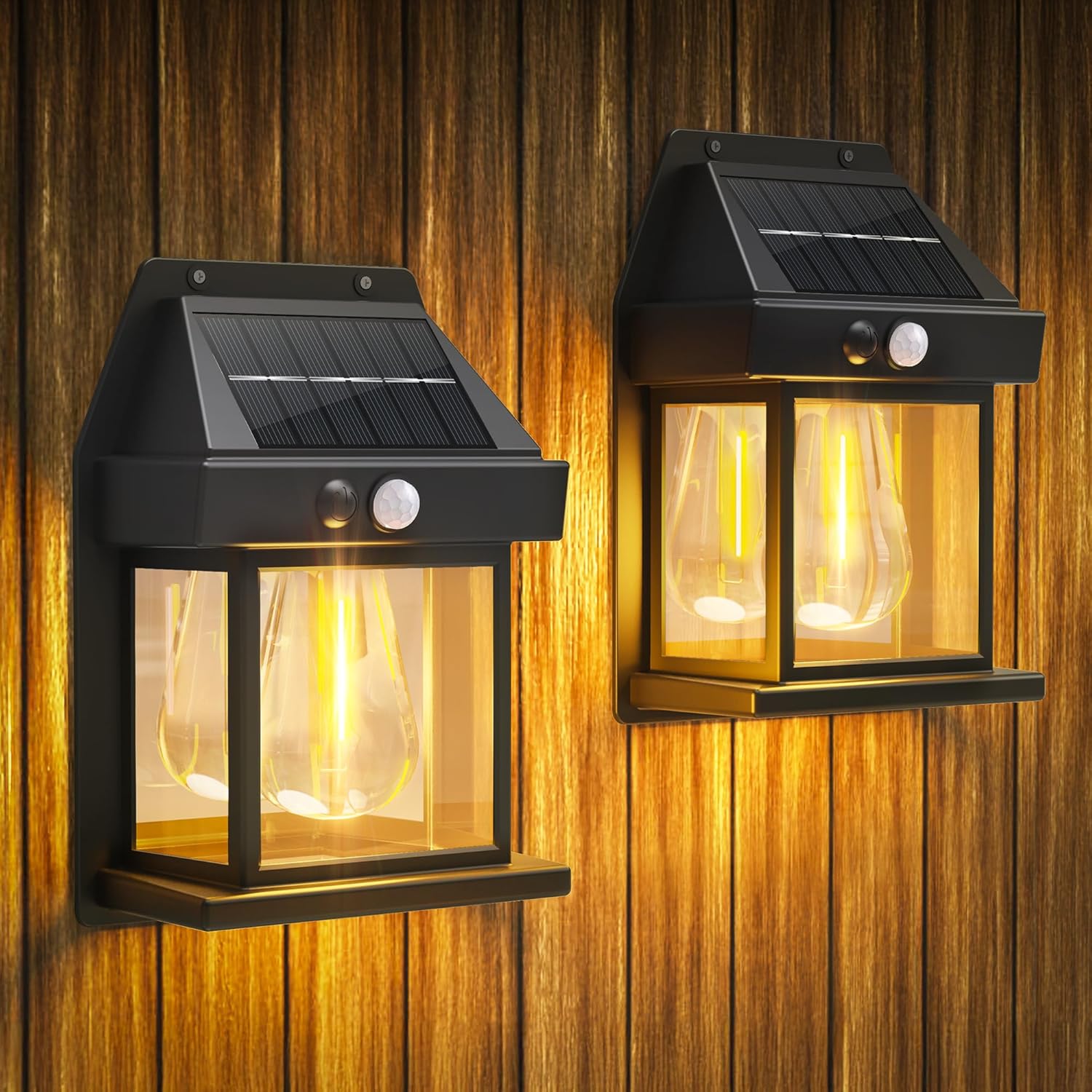 Solar Lights Outdoor - Waterproof Solar Wall Lights with Motion Sensor 3 Lighting Mode for Gardens Courtyards and Porches