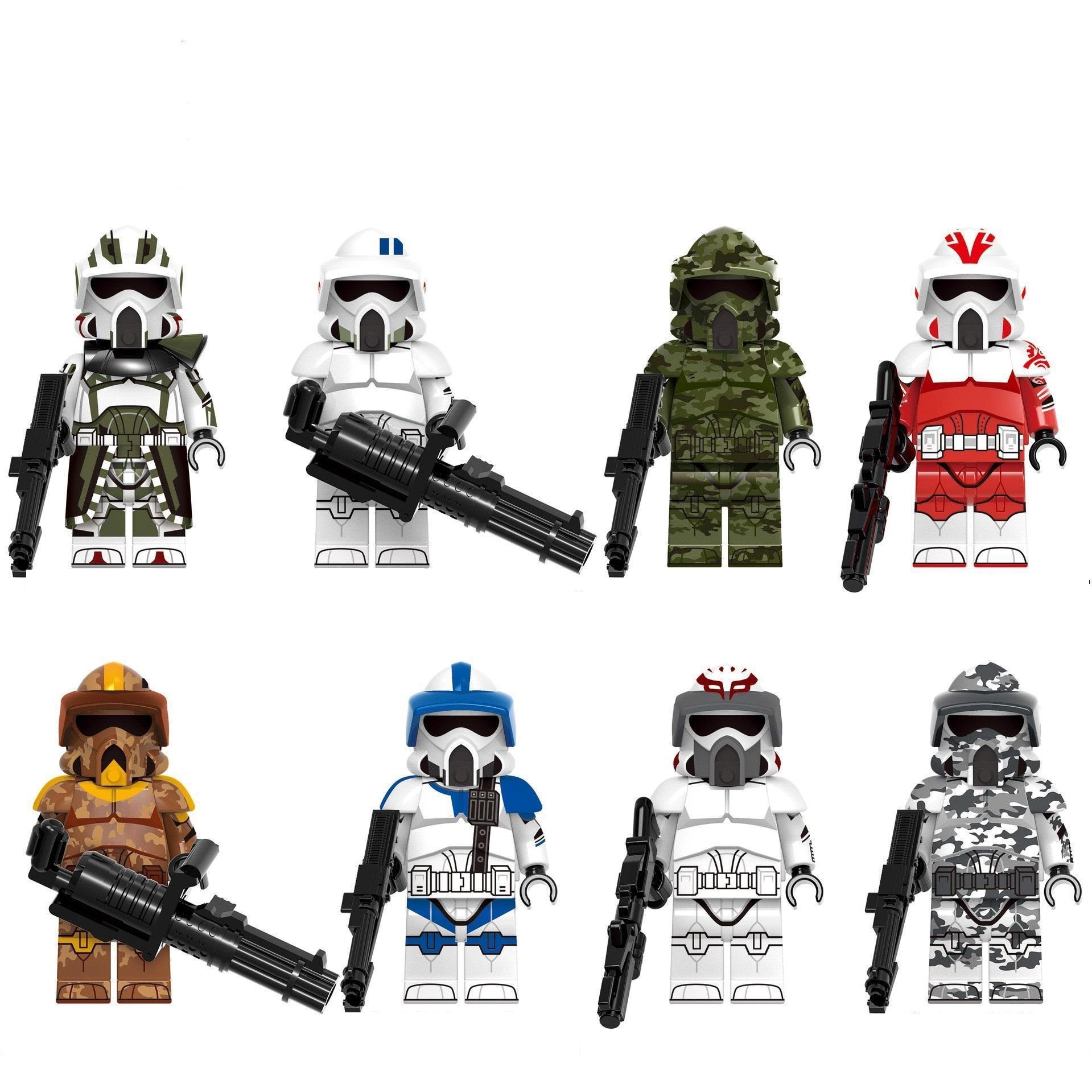 (8 Pcs Soldiers A) Kids Toys The Clone Troopers Minifigures Star Wars Series Building Blocks Ornaments Gifts Rewards for Children