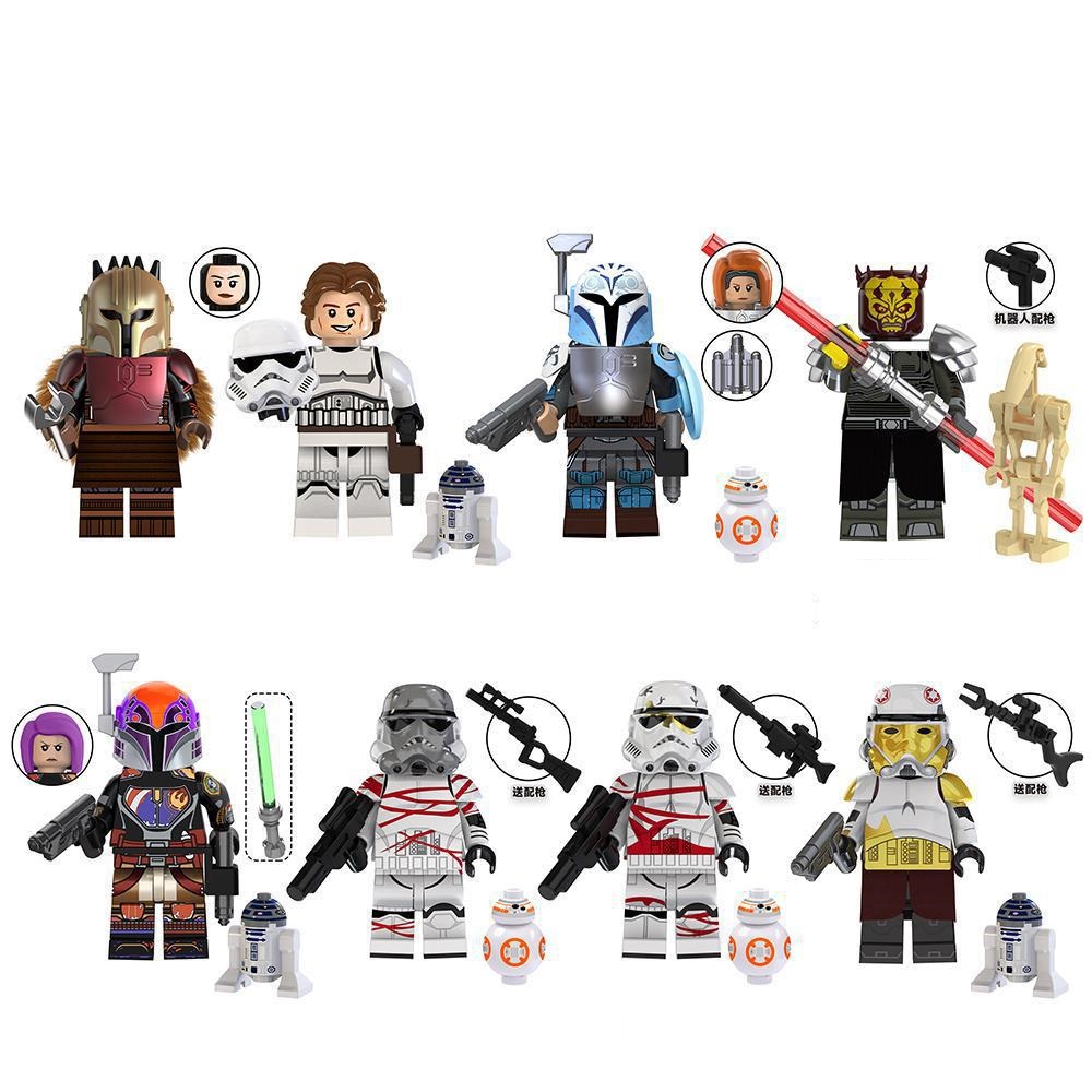 (8 Pcs Soldiers A) Kids Toys The Clone Troopers Minifigures Star Wars Series Building Blocks Ornaments Gifts Rewards for Children