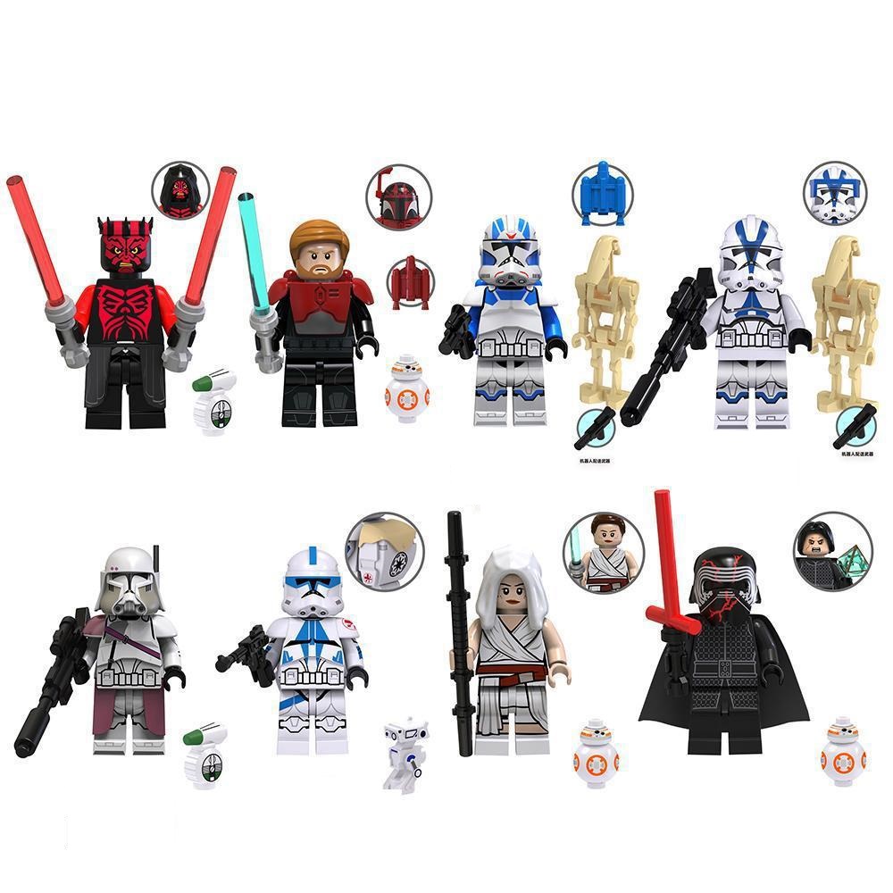 (8 Pcs Soldiers A) Kids Toys The Clone Troopers Minifigures Star Wars Series Building Blocks Ornaments Gifts Rewards for Children