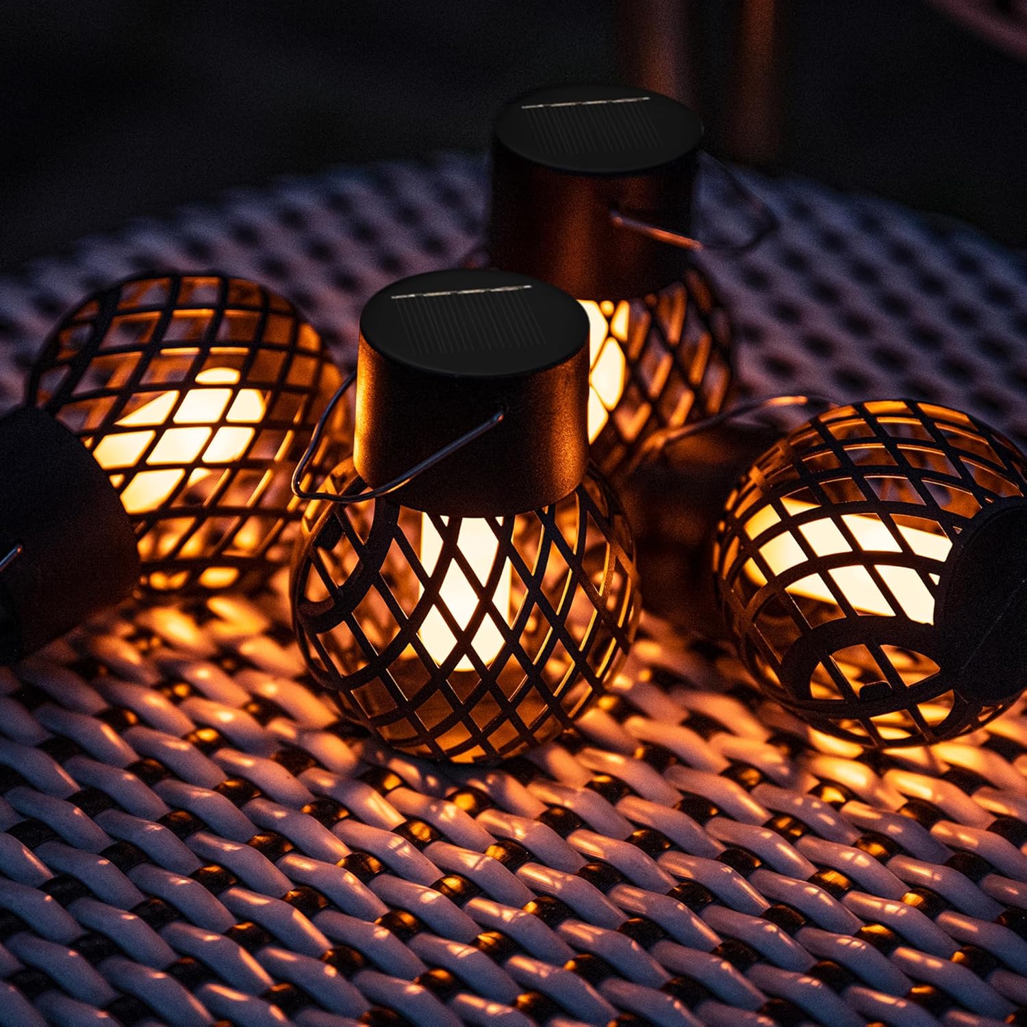 (8 pcs) Solar Lights Outdoor Garden Flickering Flame Solar Hanging Lights Waterproof for Garden Yard Fence