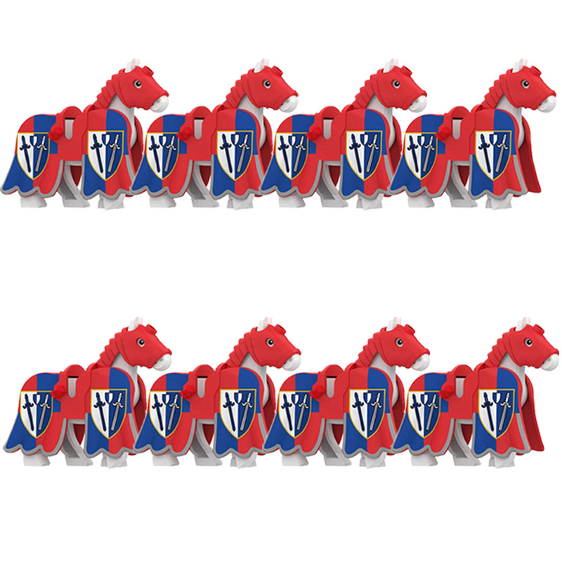(Style J) Medieval Military Building Blocks Cavalry Regiment Knight Horse Animal Accessories Set Mini Bricks Buy Goods Boy Toy Gift