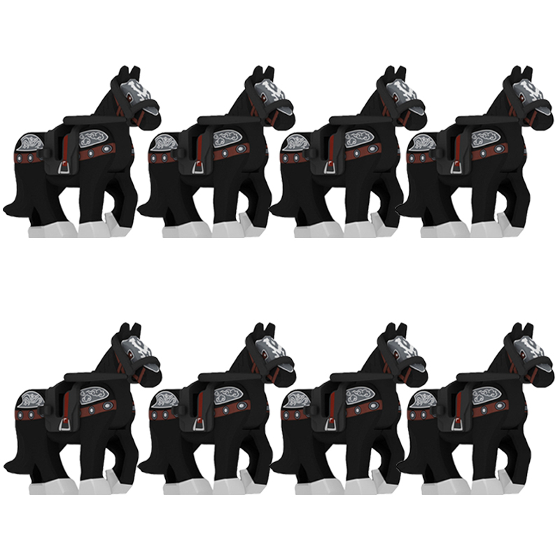 (Style J) Medieval Military Building Blocks Cavalry Regiment Knight Horse Animal Accessories Set Mini Bricks Buy Goods Boy Toy Gift