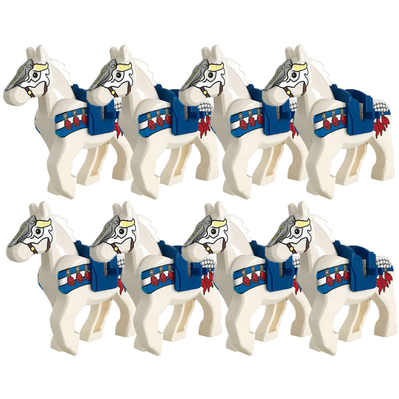 (Style J) Medieval Military Building Blocks Cavalry Regiment Knight Horse Animal Accessories Set Mini Bricks Buy Goods Boy Toy Gift