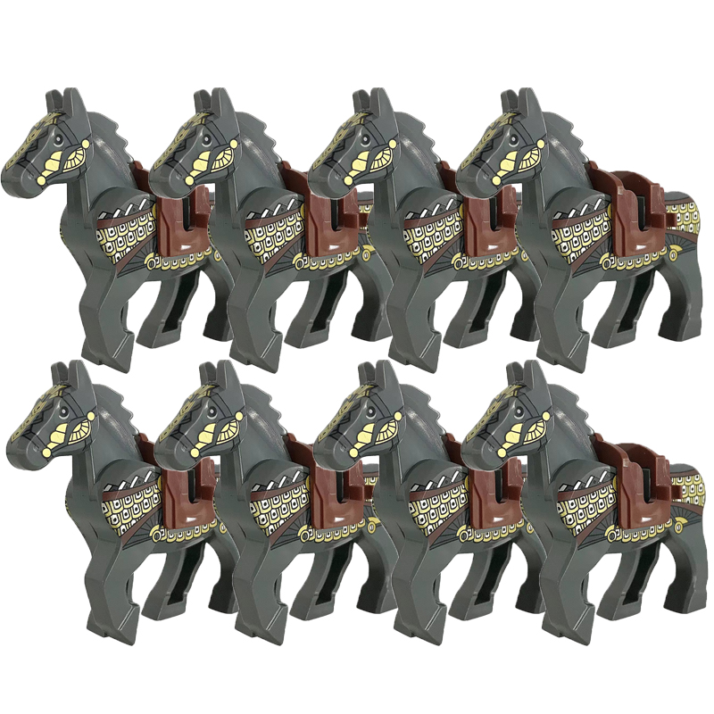 (Style J) Medieval Military Building Blocks Cavalry Regiment Knight Horse Animal Accessories Set Mini Bricks Buy Goods Boy Toy Gift