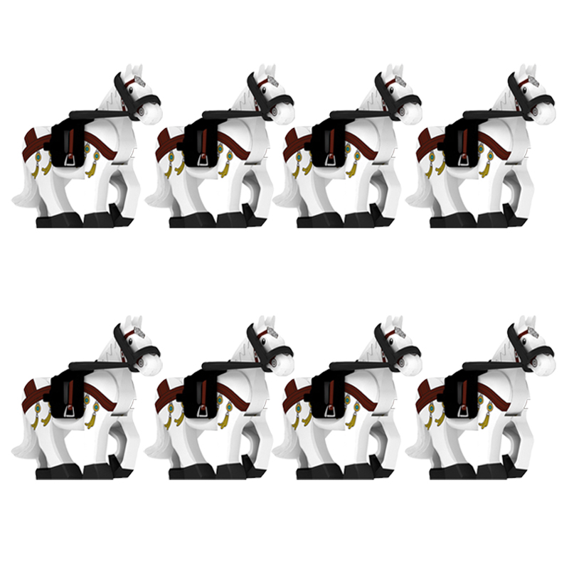 (Style J) Medieval Military Building Blocks Cavalry Regiment Knight Horse Animal Accessories Set Mini Bricks Buy Goods Boy Toy Gift