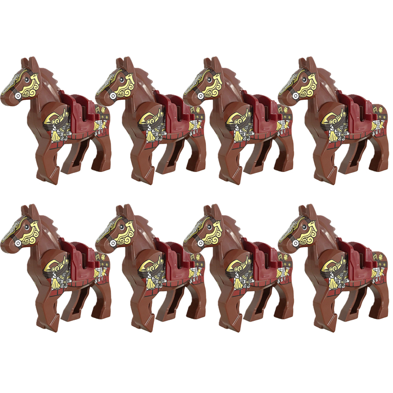 (Style J) Medieval Military Building Blocks Cavalry Regiment Knight Horse Animal Accessories Set Mini Bricks Buy Goods Boy Toy Gift