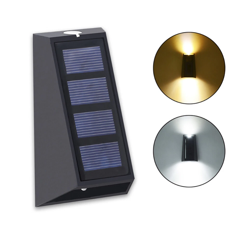 (2 colors)  LED Solar Wall Light Outdoor Fence Garden Sconce Waterproof Porch Lighting Lamp