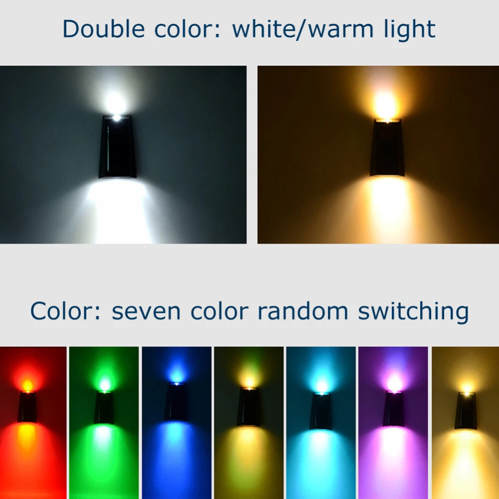 (2 colors)  LED Solar Wall Light Outdoor Fence Garden Sconce Waterproof Porch Lighting Lamp