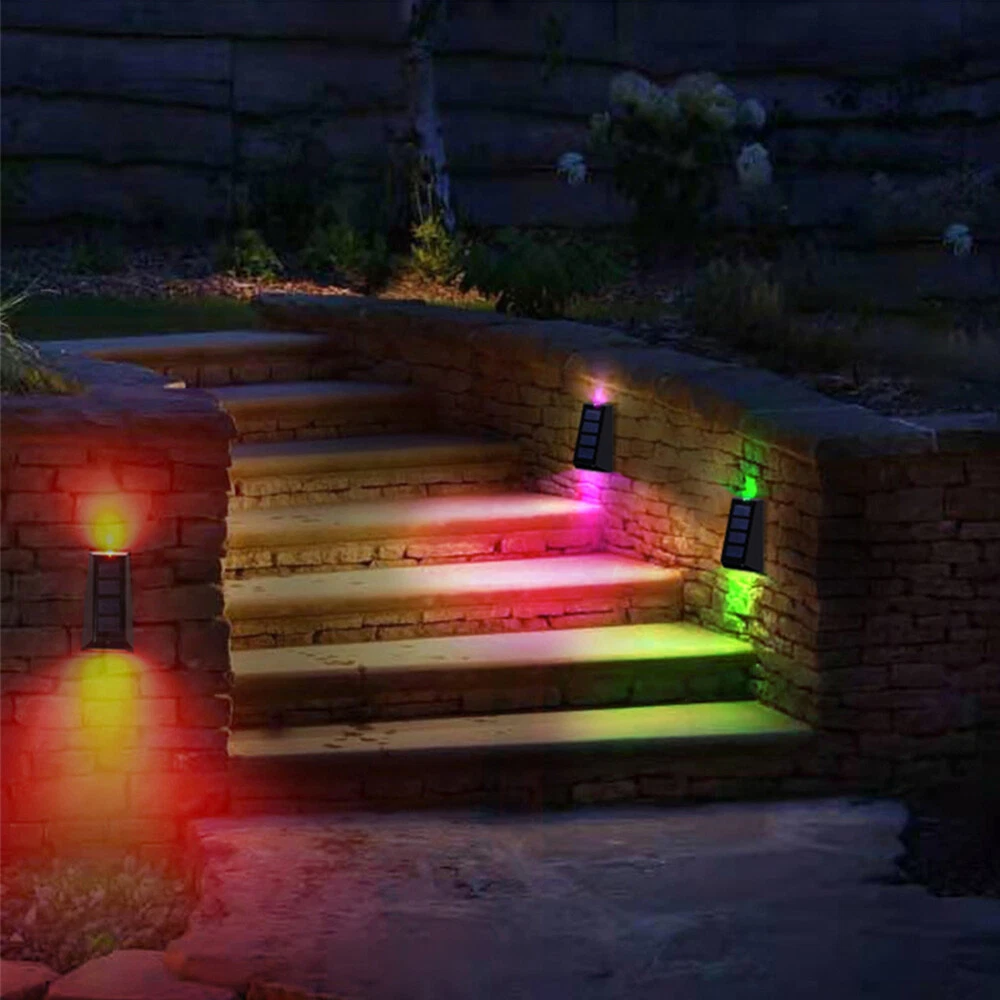 (2 colors)  LED Solar Wall Light Outdoor Fence Garden Sconce Waterproof Porch Lighting Lamp
