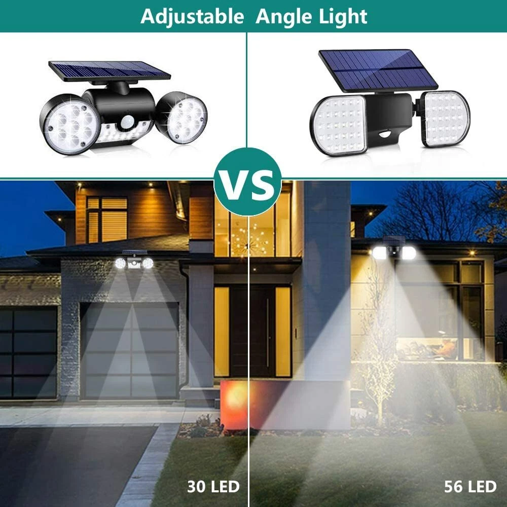 Solar Motion Lights Outdoor 56 LED Motion Sensor Security Solar Flood Lights
