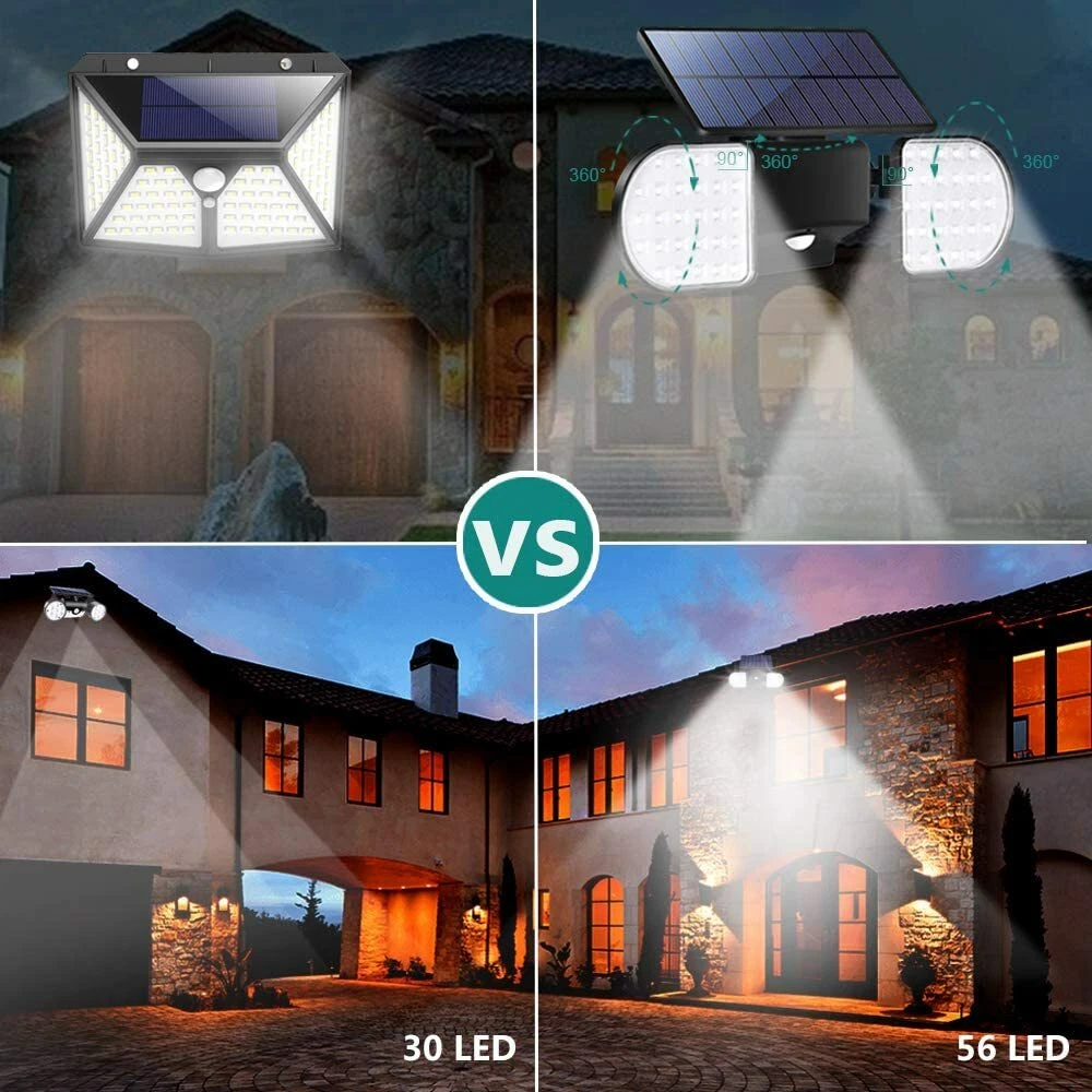 Solar Motion Lights Outdoor 56 LED Motion Sensor Security Solar Flood Lights