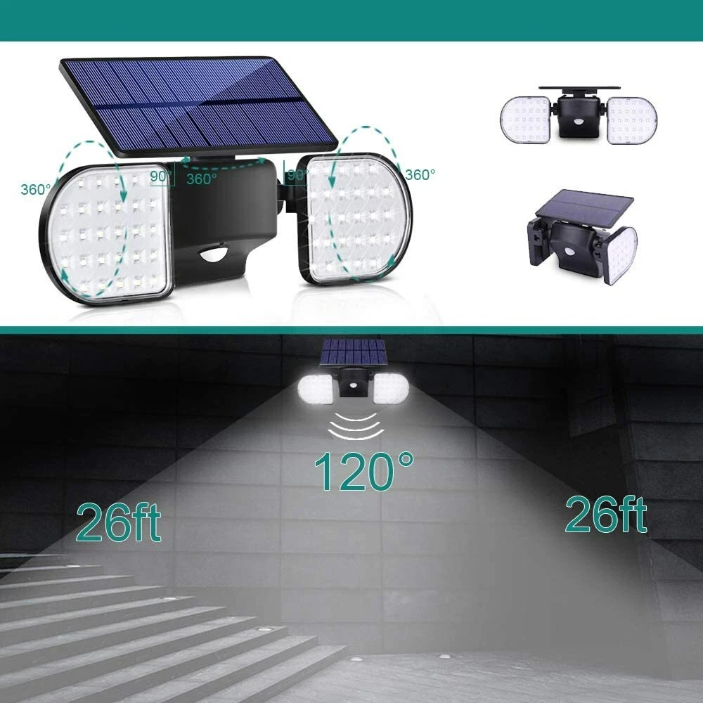 Solar Motion Lights Outdoor 56 LED Motion Sensor Security Solar Flood Lights