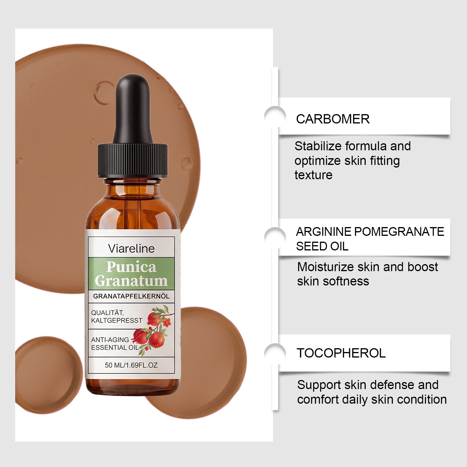 Pomegranate Seed Facial Oil For Gentle Hydration Moisturizing And Elasticity Boosting Skin Care