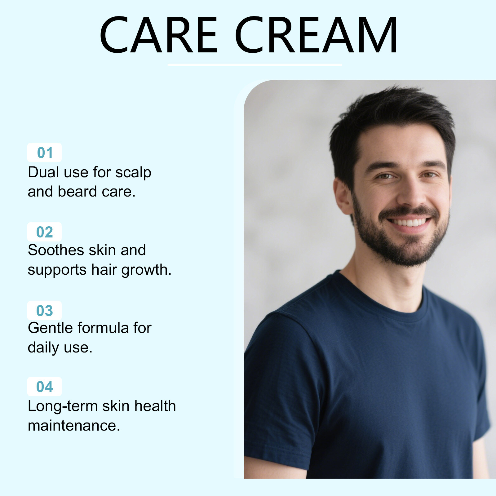 Scalp And Beard Care Cream Gentle Nourishing Softening For Smooth Beard And Hair Daily Conditioning Treatment