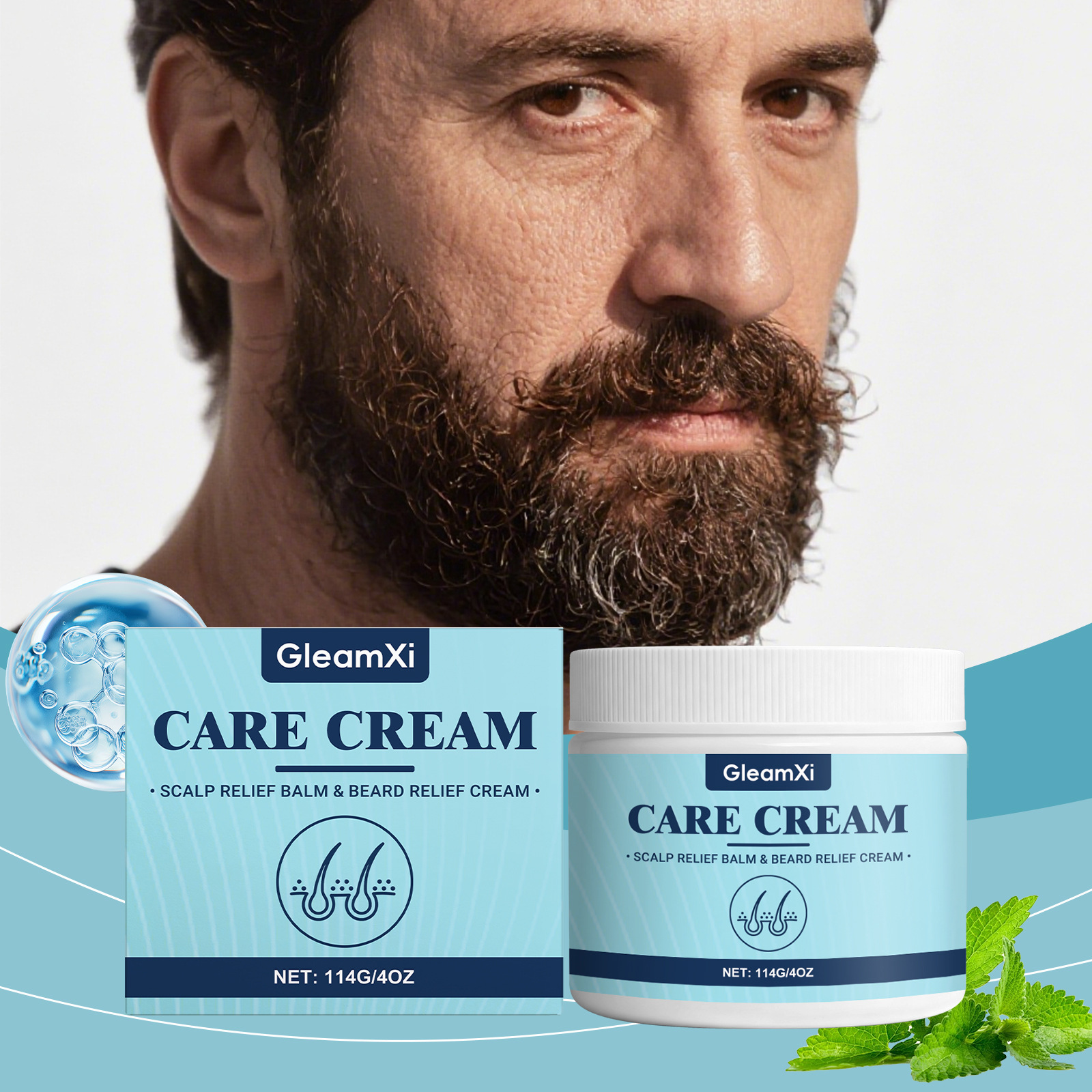 Scalp And Beard Care Cream Gentle Nourishing Softening For Smooth Beard And Hair Daily Conditioning Treatment