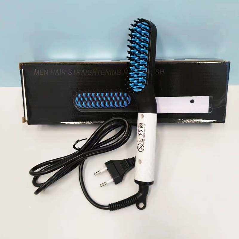 (Gold) Multifunctional Quick Hair Beard Straightener Men's Hair Straightening Flat Iron Heated Hair Comb Electric Men Hair Beard Styler