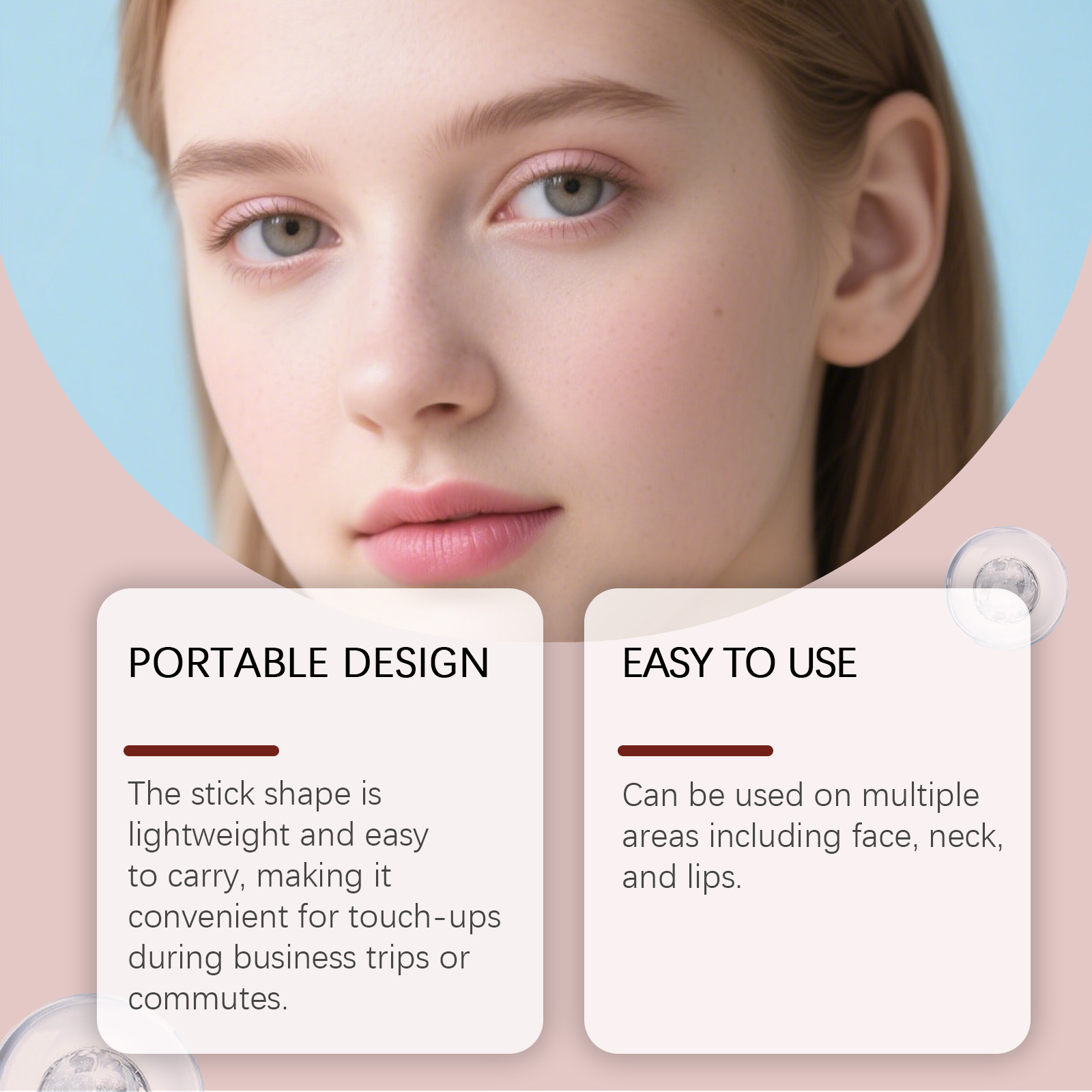 Pink Light Moisturizing Stick Hydrate Soft Smooth Elastic Dry Face Neck
