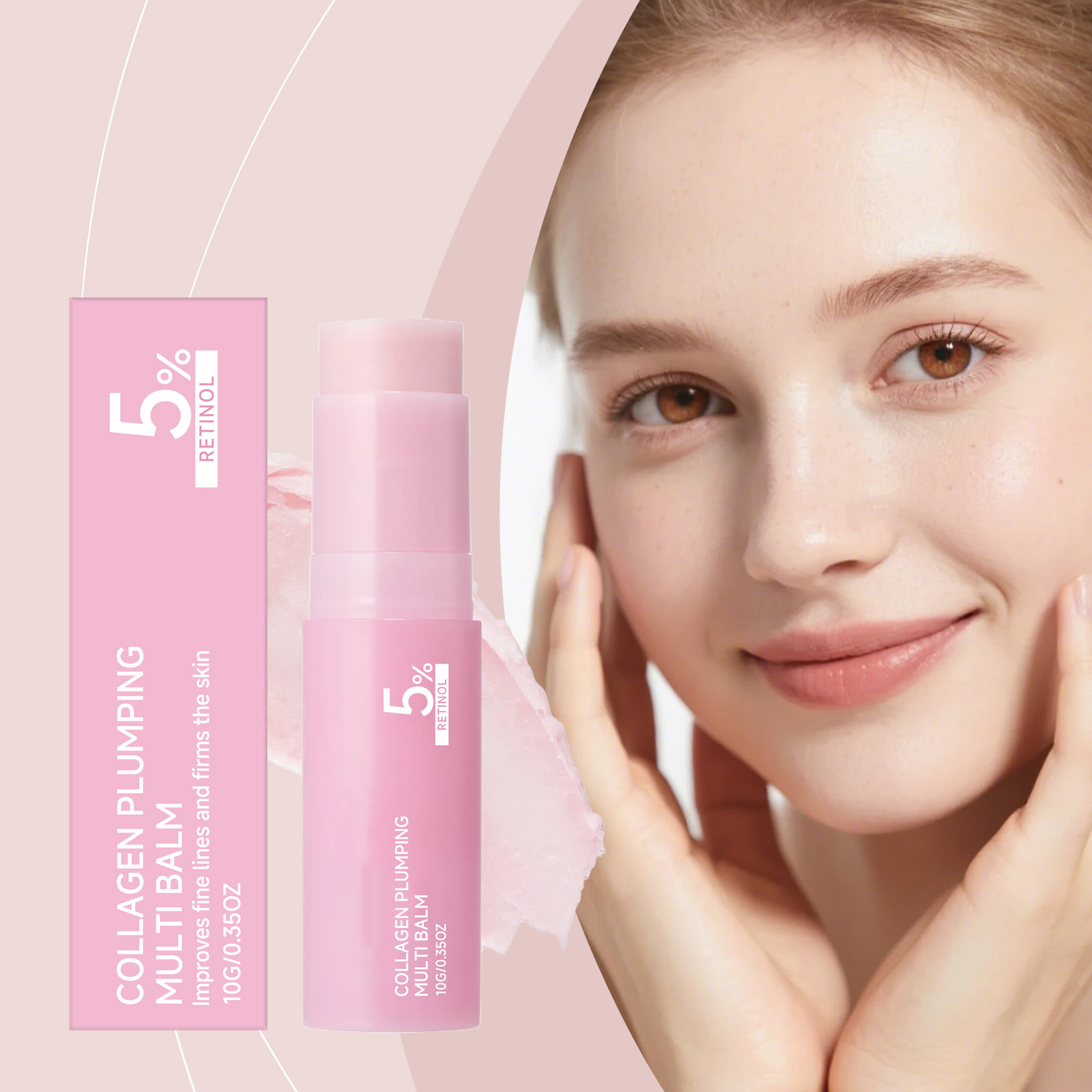 Pink Light Moisturizing Stick Hydrate Soft Smooth Elastic Dry Face Neck