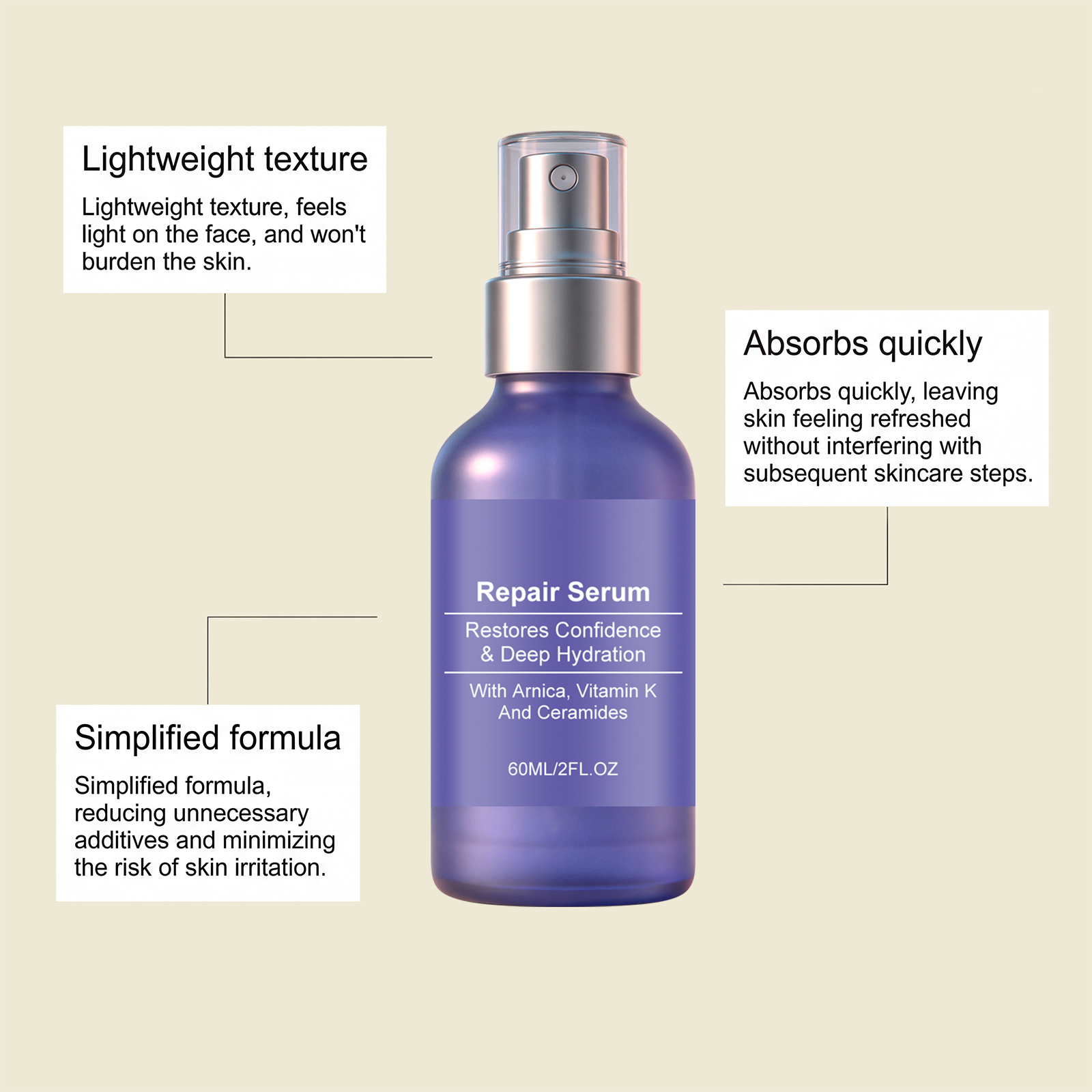 Facial Moisturizing Essence Fine Light Texture Non Sticky Fast Absorbing Keep Hydrated Plump Skin Care