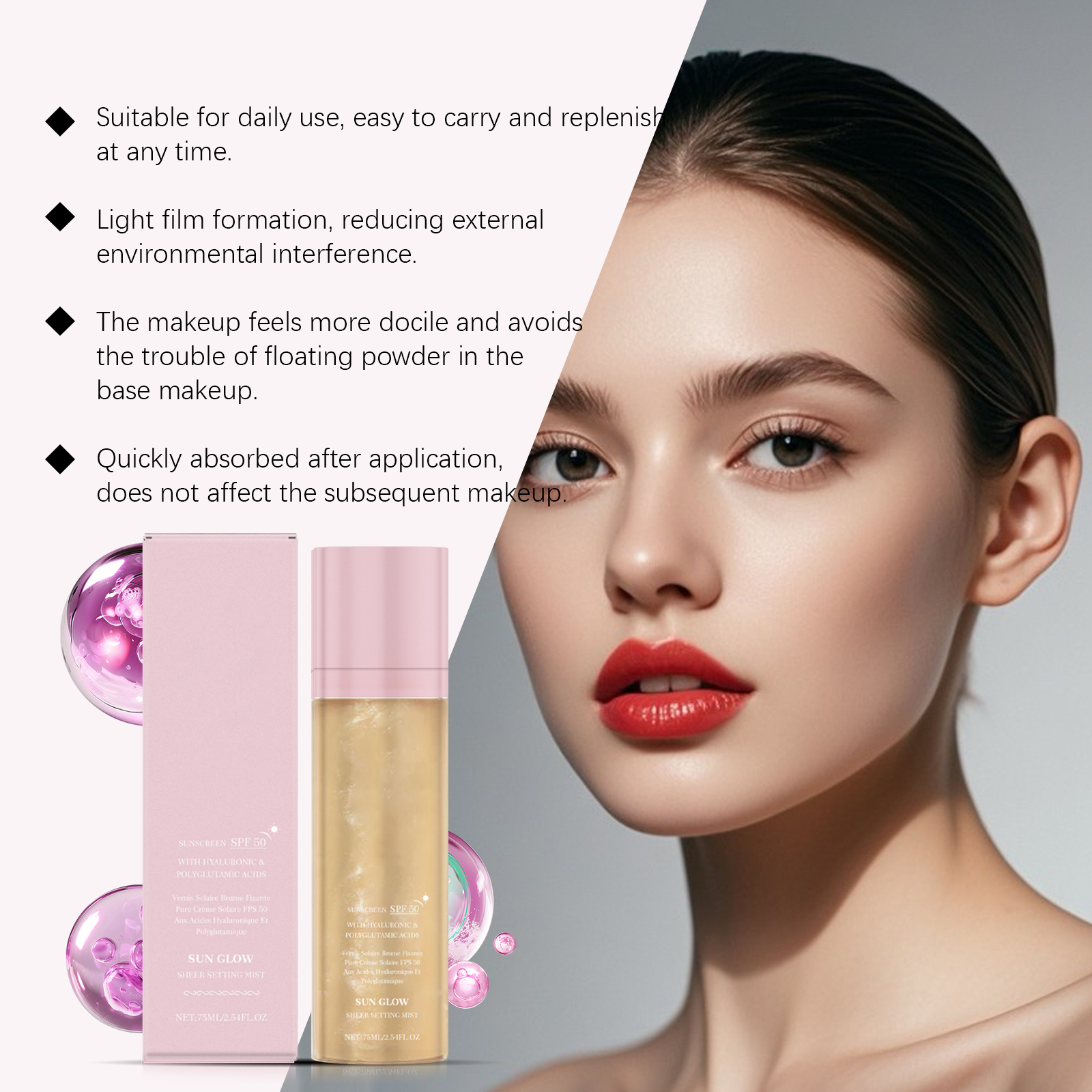 Fixing Moisturizing Protection Spray Lightweight Oilcontrol Longlasting Matte Natural Mist Antismudge Facial Skin Daily Makeup Stabilizing