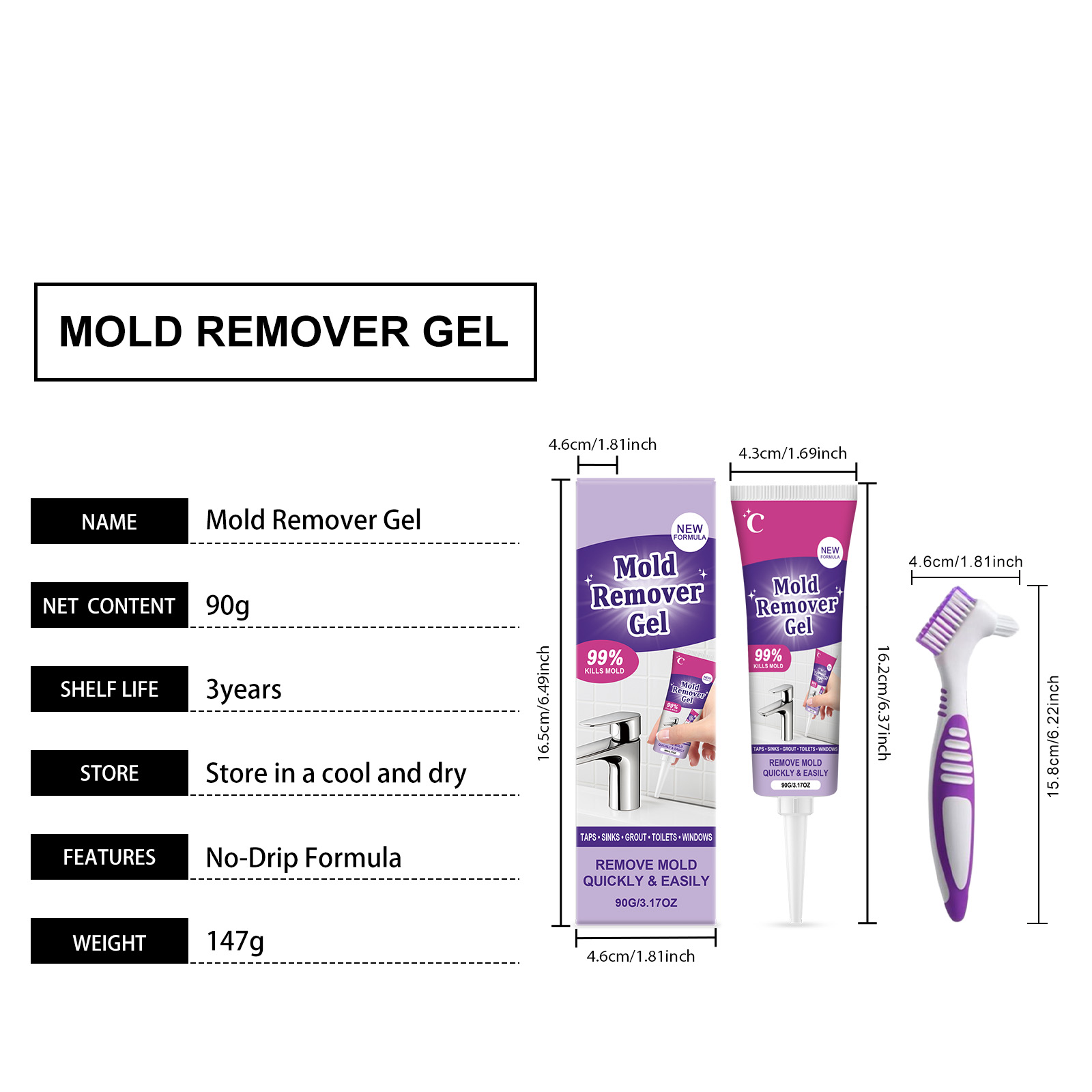 Clean Gel Multi Purpose Daily Convenient Nozzle Pack Stain Removing Purify Household Tile Sealing Ring Gap Dirt Clear