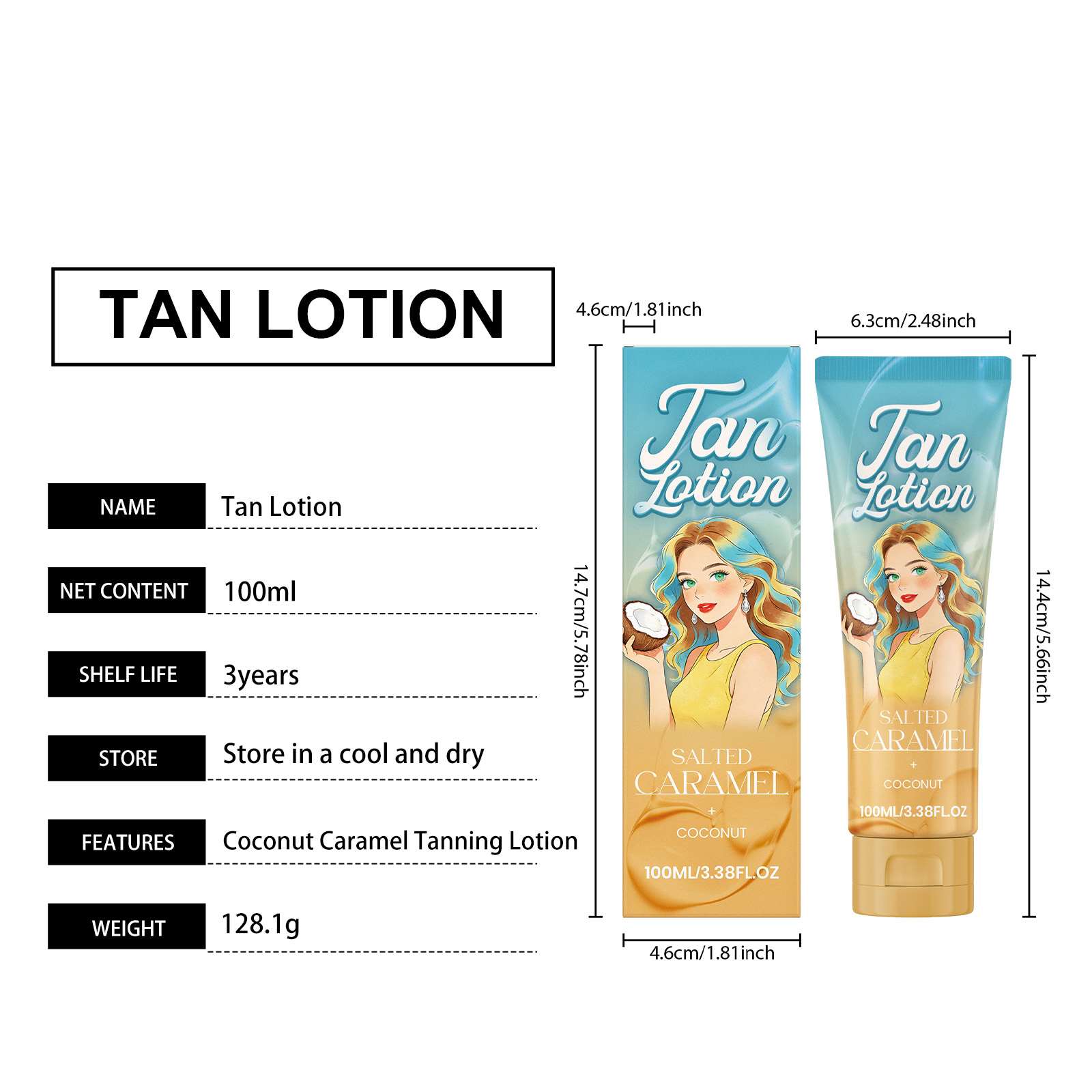 Coconut Caramel Tanning Boost Lotion Summer Tanning Body Skin Fresh Texture Non Sticky Smear Care Emulsion